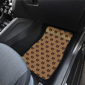 Grizzly Bear Pattern Print Front and Back Car Floor Mats