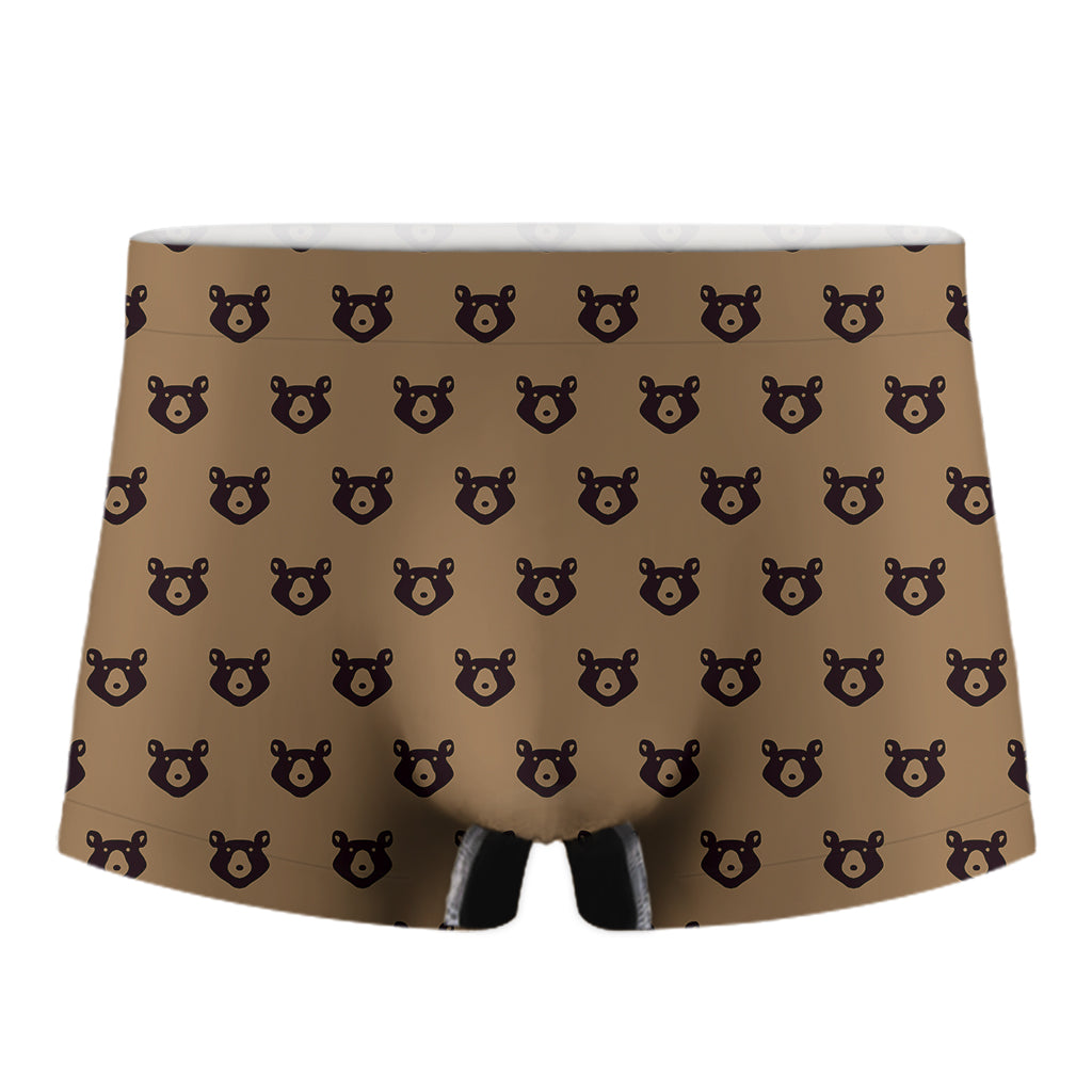 Grizzly Bear Pattern Print Men's Boxer Briefs