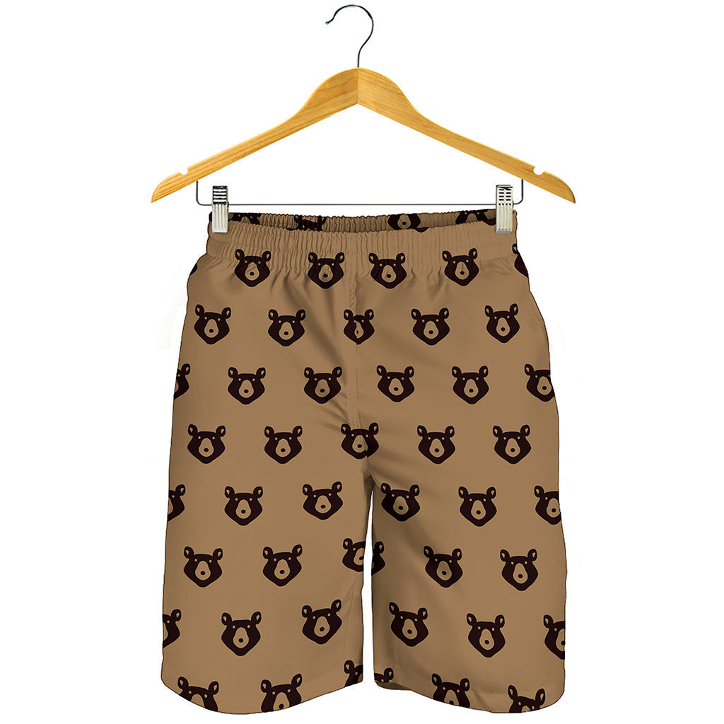 Grizzly Bear Pattern Print Men's Shorts