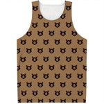 Grizzly Bear Pattern Print Men's Tank Top