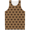 Grizzly Bear Pattern Print Men's Tank Top