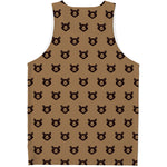 Grizzly Bear Pattern Print Men's Tank Top