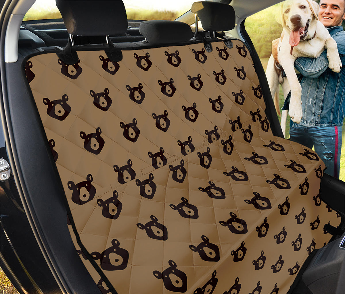 Grizzly Bear Pattern Print Pet Car Back Seat Cover