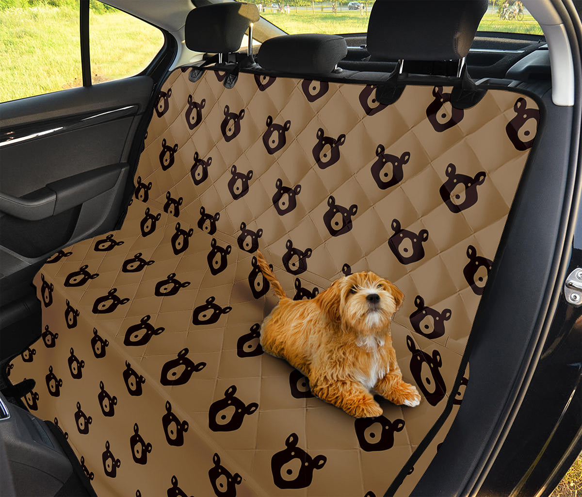 Grizzly Bear Pattern Print Pet Car Back Seat Cover