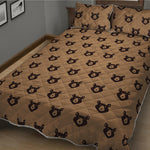 Grizzly Bear Pattern Print Quilt Bed Set