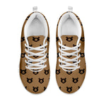 Grizzly Bear Pattern Print White Sneakers