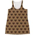 Grizzly Bear Pattern Print Women's Racerback Tank Top