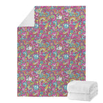 Groovy Girly Peace Pattern Print Blanket