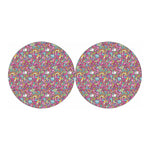 Groovy Girly Peace Pattern Print Car Coasters