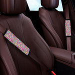 Groovy Girly Peace Pattern Print Car Seat Belt Covers