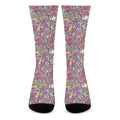 Groovy Girly Peace Pattern Print Crew Socks
