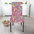 Groovy Girly Peace Pattern Print Dining Chair Slipcover