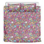 Groovy Girly Peace Pattern Print Duvet Cover Bedding Set