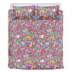 Groovy Girly Peace Pattern Print Duvet Cover Bedding Set