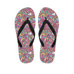 Groovy Girly Peace Pattern Print Flip Flops