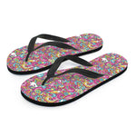 Groovy Girly Peace Pattern Print Flip Flops