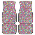 Groovy Girly Peace Pattern Print Front and Back Car Floor Mats