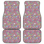 Groovy Girly Peace Pattern Print Front and Back Car Floor Mats