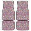 Groovy Girly Peace Pattern Print Front and Back Car Floor Mats