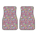 Groovy Girly Peace Pattern Print Front Car Floor Mats