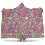 Groovy Girly Peace Pattern Print Hooded Blanket