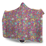 Groovy Girly Peace Pattern Print Hooded Blanket