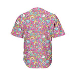 Groovy Girly Peace Pattern Print Men's Baseball Jersey
