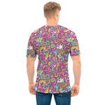 Groovy Girly Peace Pattern Print Men's T-Shirt