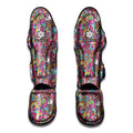 Groovy Girly Peace Pattern Print Muay Thai Shin Guards