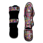 Groovy Girly Peace Pattern Print Muay Thai Shin Guard