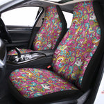 Groovy Girly Peace Pattern Print Universal Fit Car Seat Covers