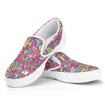 Groovy Girly Peace Pattern Print White Slip On Shoes