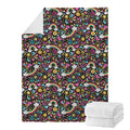 Groovy Hippie Peace Pattern Print Blanket