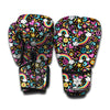 Groovy Hippie Peace Pattern Print Boxing Gloves