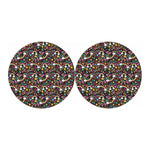 Groovy Hippie Peace Pattern Print Car Coasters