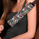 Groovy Hippie Peace Pattern Print Car Seat Belt Covers