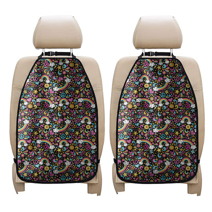 Groovy Hippie Peace Pattern Print Car Seat Organizers