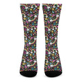 Groovy Hippie Peace Pattern Print Crew Socks