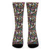 Groovy Hippie Peace Pattern Print Crew Socks