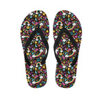 Groovy Hippie Peace Pattern Print Flip Flops