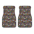 Groovy Hippie Peace Pattern Print Front Car Floor Mats
