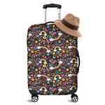 Groovy Hippie Peace Pattern Print Luggage Cover