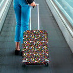 Groovy Hippie Peace Pattern Print Luggage Cover