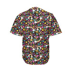 Groovy Hippie Peace Pattern Print Men's Baseball Jersey