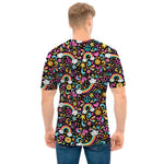 Groovy Hippie Peace Pattern Print Men's T-Shirt