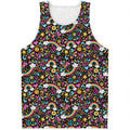 Groovy Hippie Peace Pattern Print Men's Tank Top