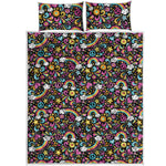 Groovy Hippie Peace Pattern Print Quilt Bed Set