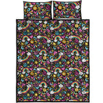 Groovy Hippie Peace Pattern Print Quilt Bed Set