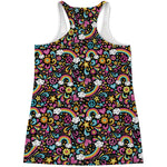 Groovy Hippie Peace Pattern Print Women's Racerback Tank Top