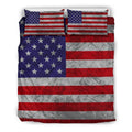 Grunge American Flag Patriotic Duvet Cover Bedding Set